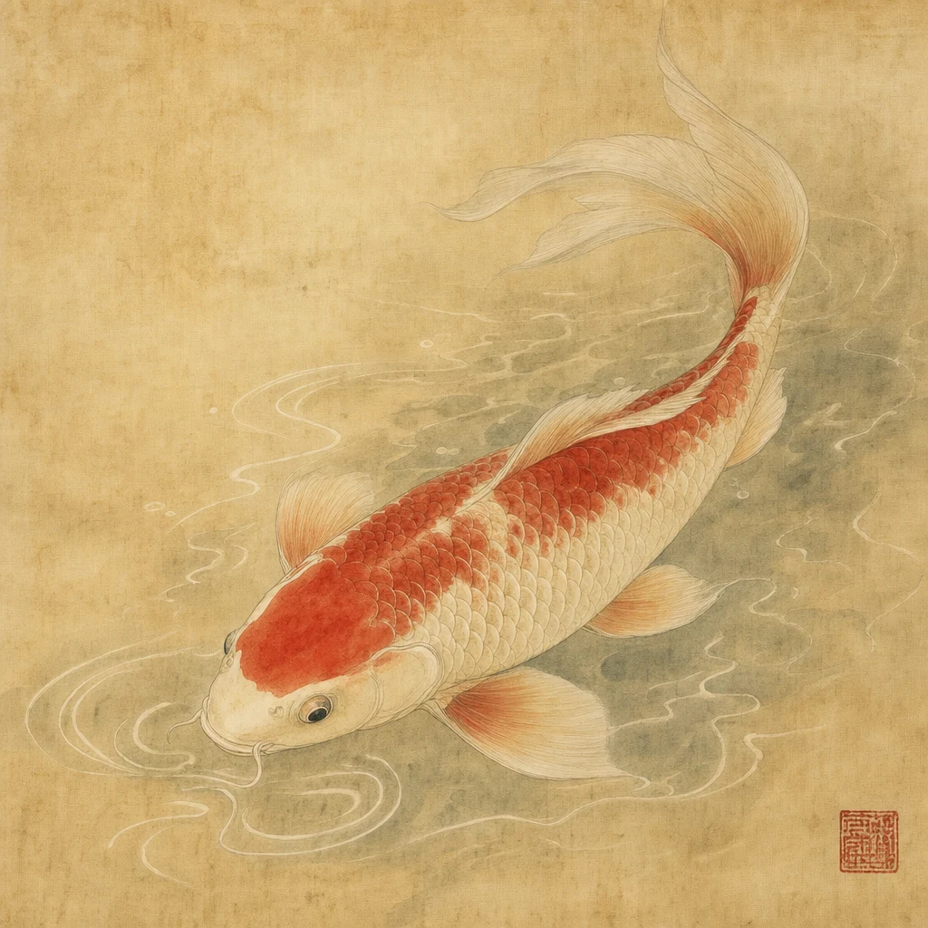 Carpe koï en mouvement